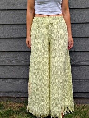wide leg pants HANDMADE from a VINTAGE CHENILLE BEDSPREAD S M